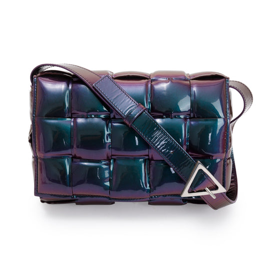 Bottega Veneta 2023 Holographic Glossy Nail Polish Nappa Intrecciato Padded Cassette Bag