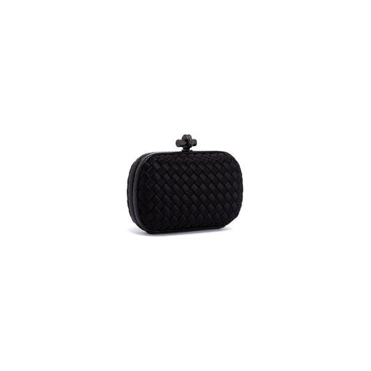 Bottega Veneta Ayers-Trimmed Satin Intrecciato Knot Clutch