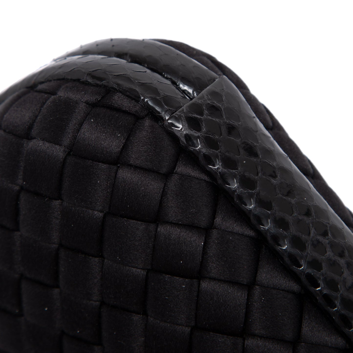 Bottega Veneta Ayers-Trimmed Satin Intrecciato Knot Clutch