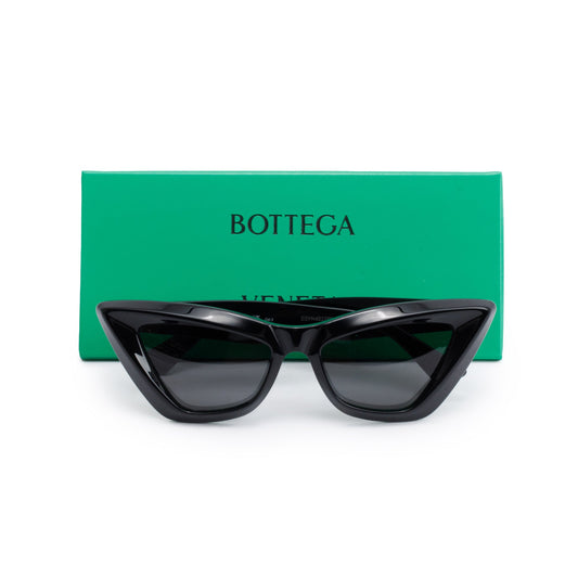 Bottega Veneta BV1101S Black Acetate Pointed Cat Eye Sunglasses