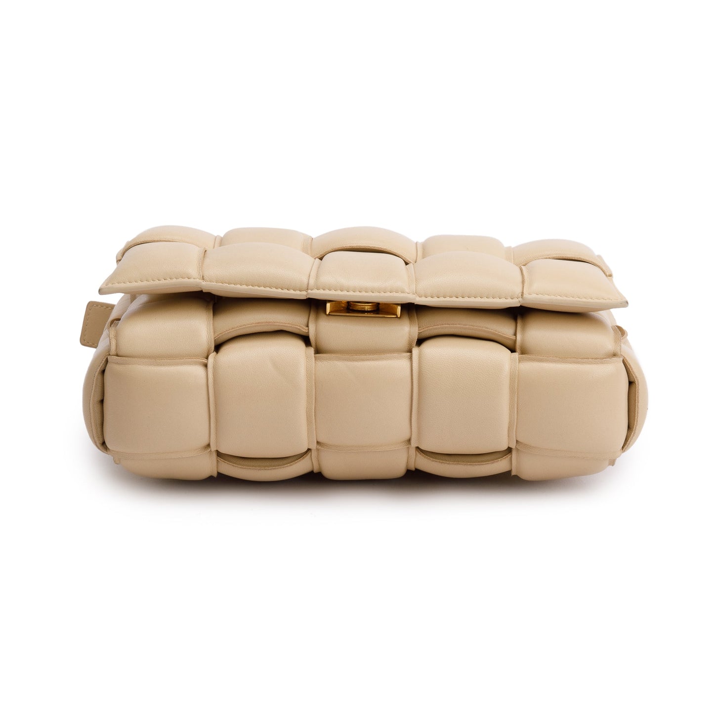 Bottega Veneta Beige Lambskin Leather Classic Padded Cassette Bag