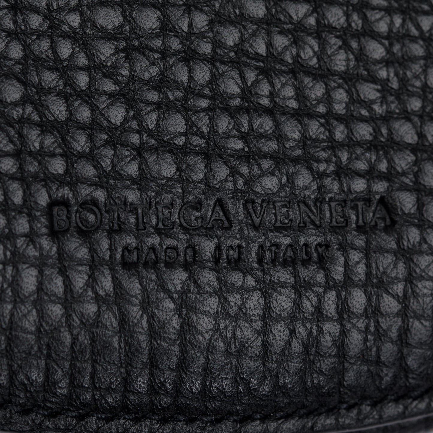 Bottega Veneta Black Leather Palmellato Crossbody Belt Bag