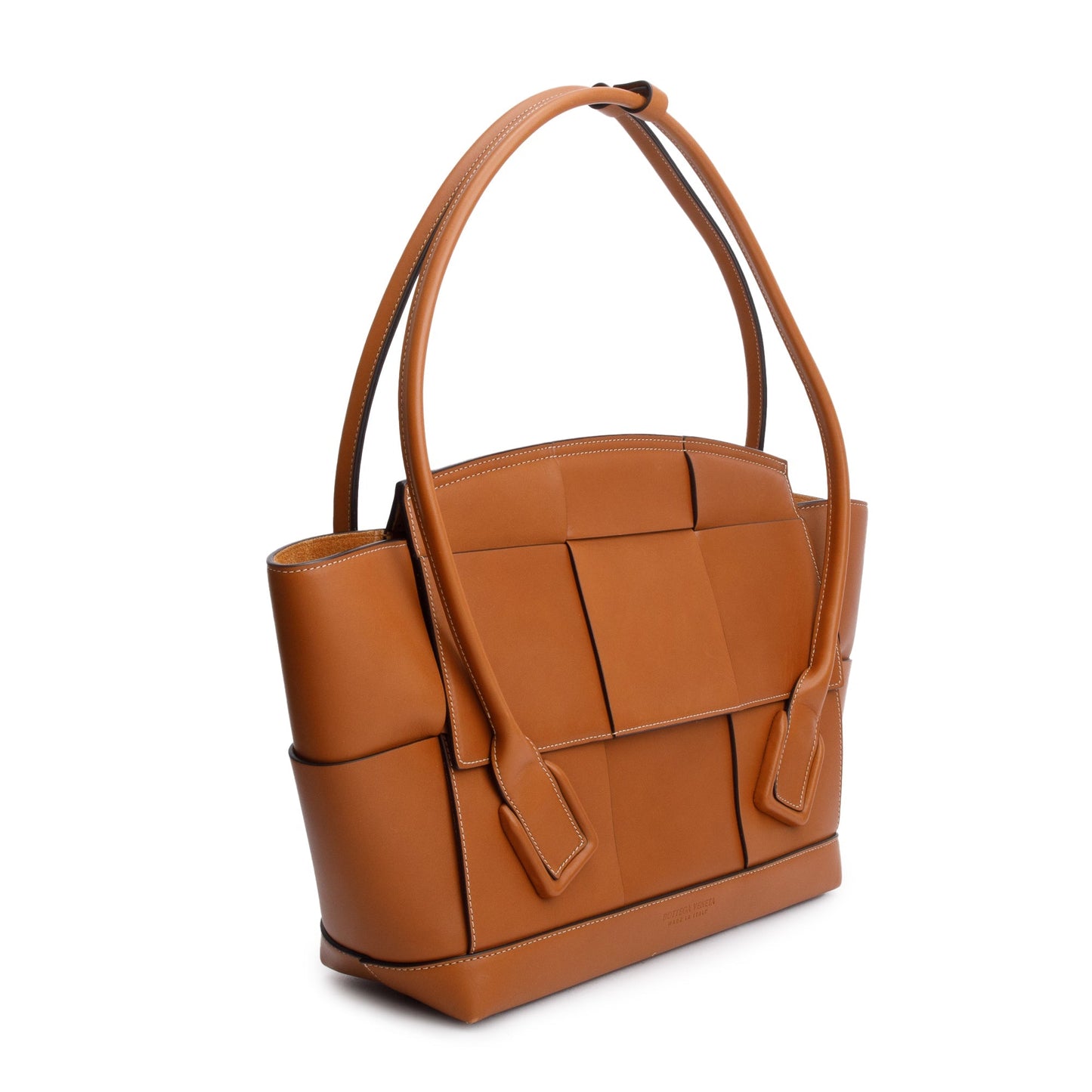 Bottega Veneta Brown Maxi Intrecciato Leather Medium Arco Bag
