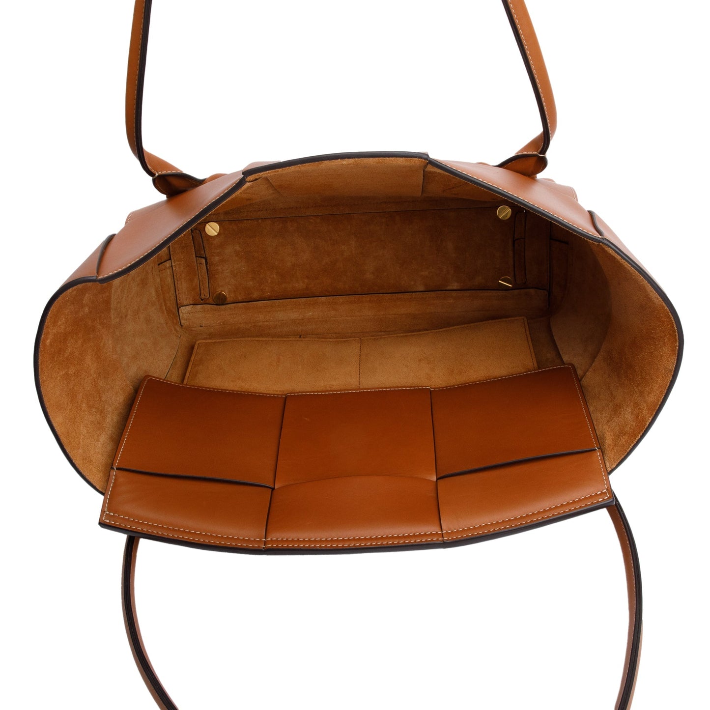 Bottega Veneta Brown Maxi Intrecciato Leather Medium Arco Bag