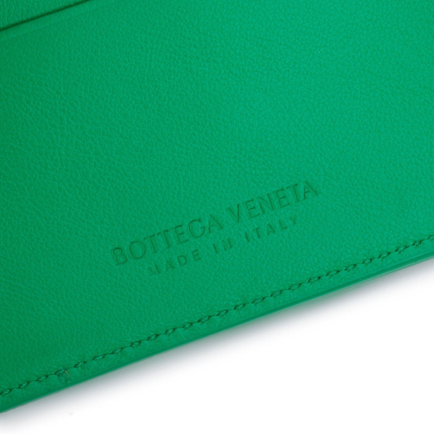 Bottega Veneta Green Intrecciato Leather Cassette Bi-Fold Wallet