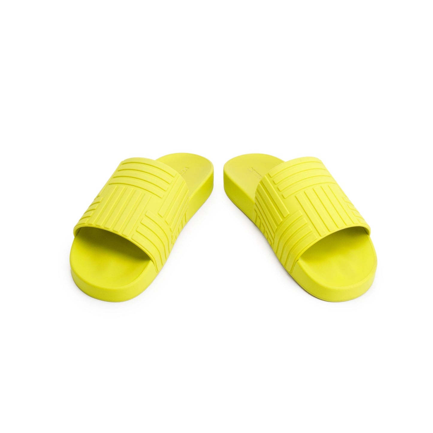 Bottega Veneta Kiwi Rubber Flat Slider Sandals, Size 40