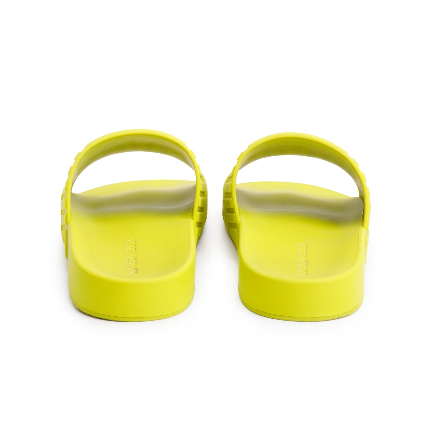 Bottega Veneta Kiwi Rubber Flat Slider Sandals, Size 40
