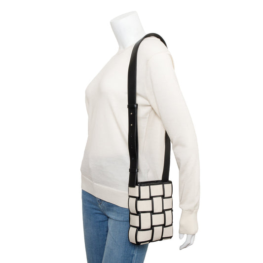 Bottega Veneta Neutral Intrecciato Canvas Leather Trim Small Cassette Bucket Bag