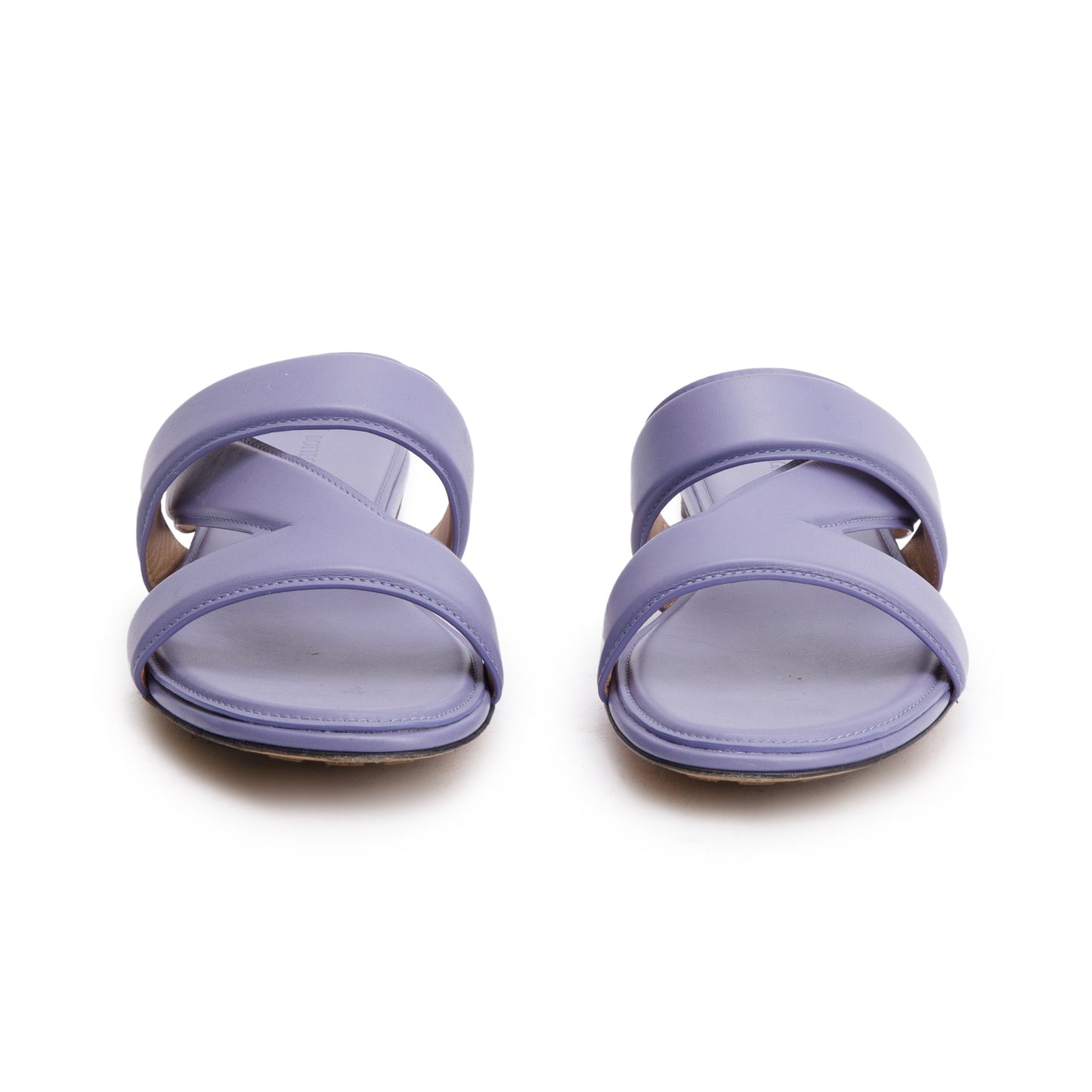 Bottega Veneta Purple Lambskin Leather The Band Flat Sandals, Size 40