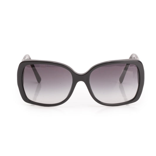 Burberry B 4160 Black Check Acetate Rectangular Sunglasses