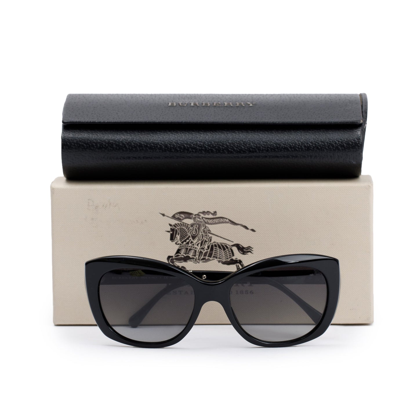 Burberry B 4164 Black Acetate Cat-Eye Sunglasses
