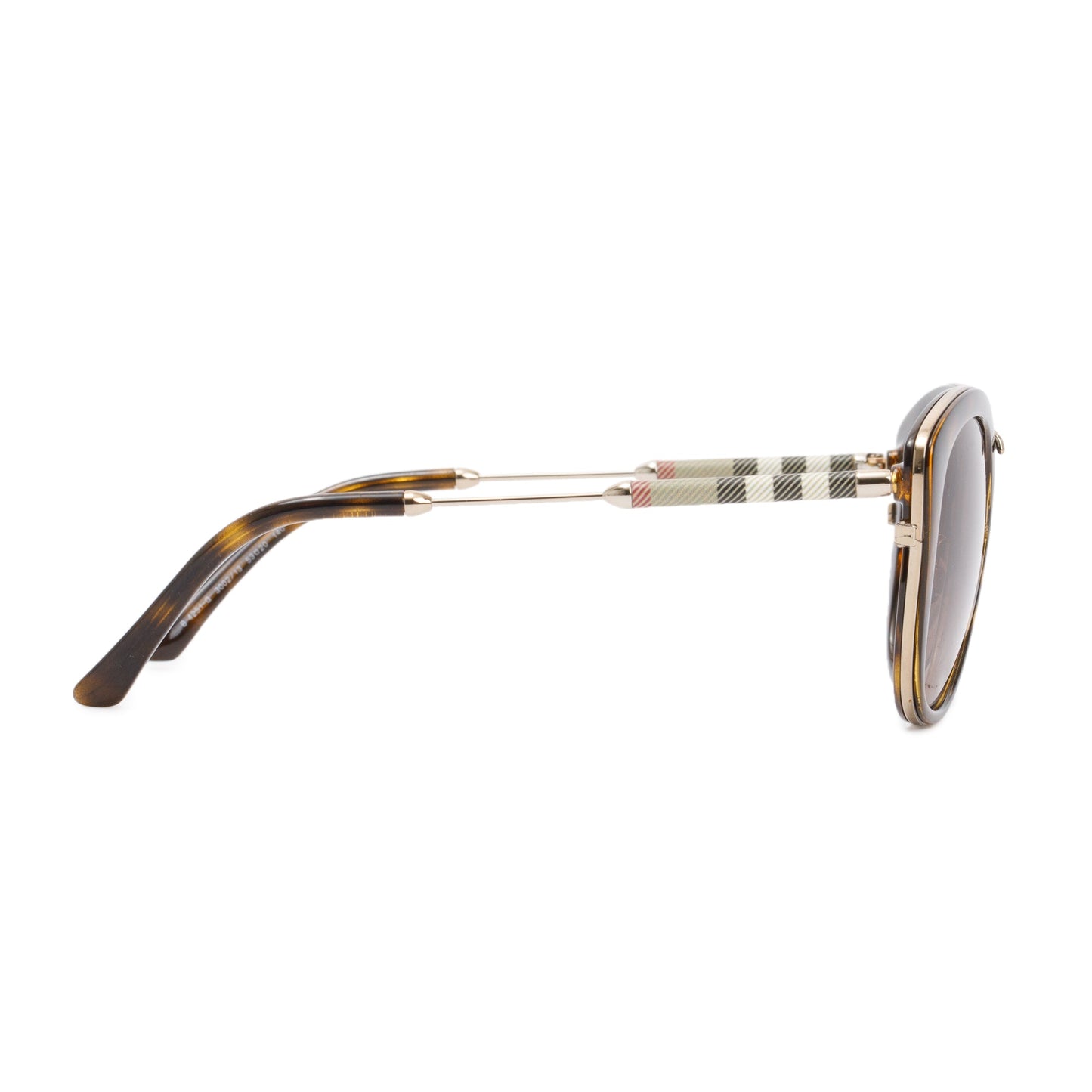 Burberry B 4251-Q Check & Havana Acetate Cat-Eye Sunglasses