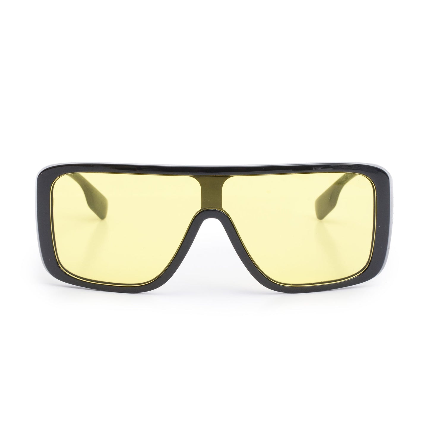 Burberry B 4401-U Black Acetate Yellow Lens Logo Sunglasses