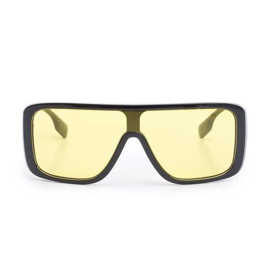 Burberry B 4401-U Black Acetate Yellow Lens Logo Sunglasses