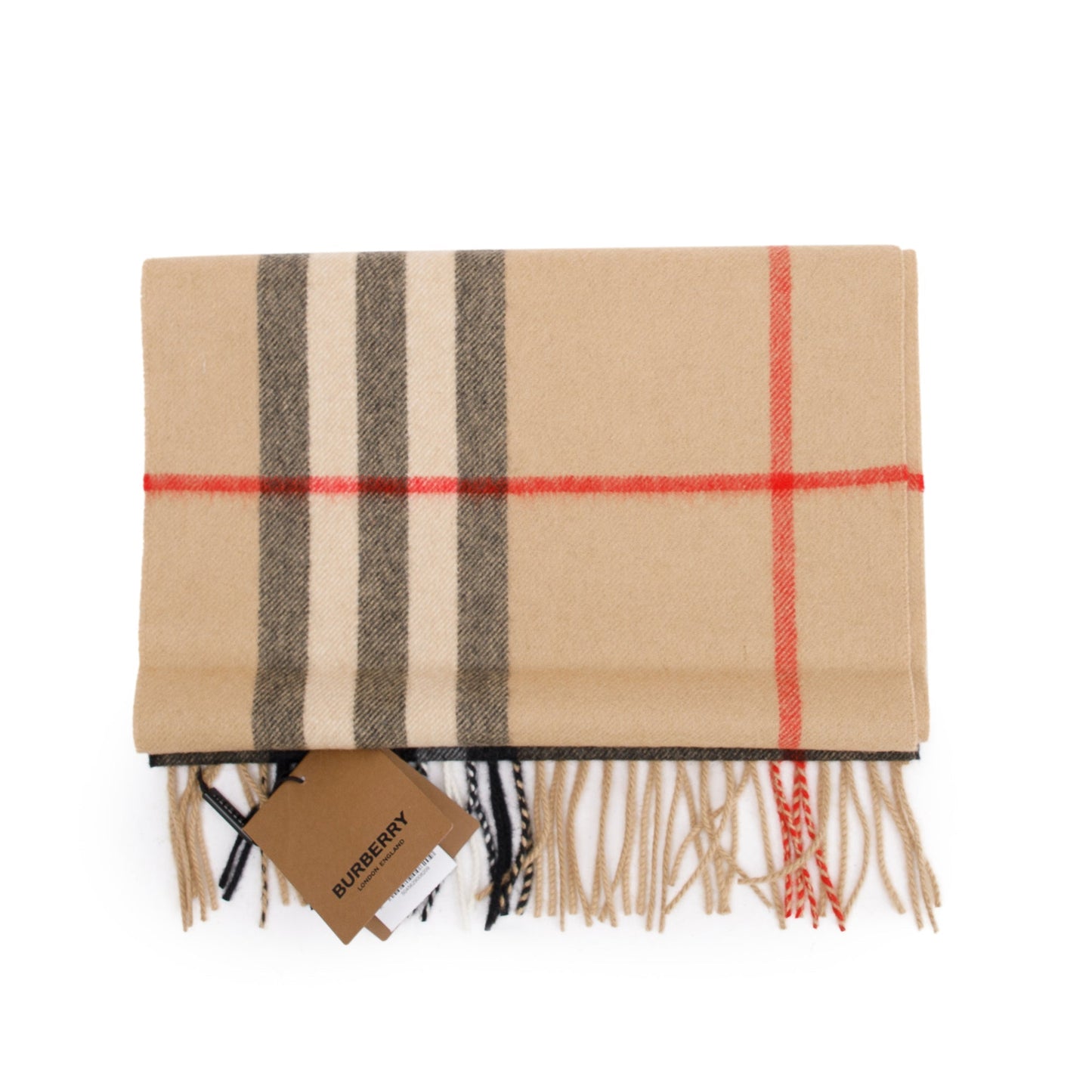 Burberry Beige Giant House Check Cashmere Scarf