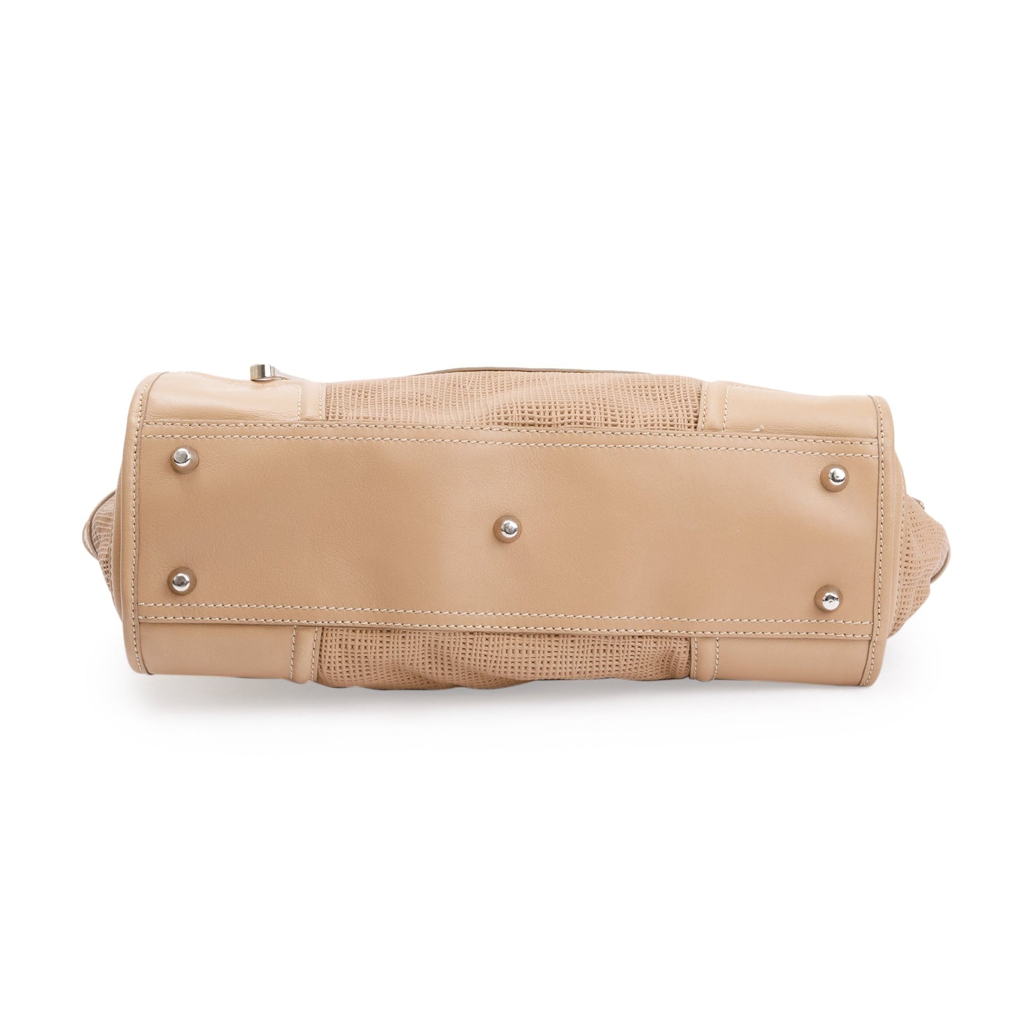 Burberry Beige Perforated Calfskin Leather Large Manor Tote Bag
