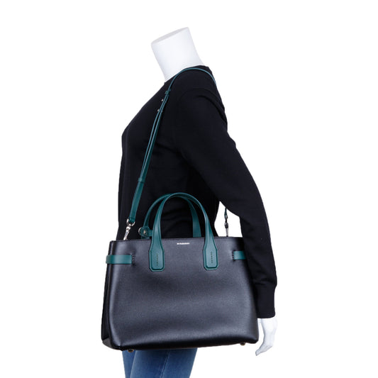 Burberry Bi-Color Leather Medium Banner Tote