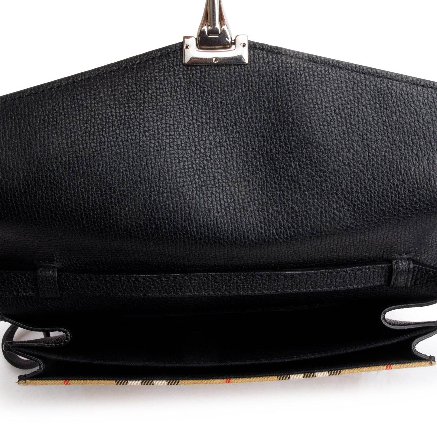 Burberry Black Calfskin House Check Macken Crossbody Bag