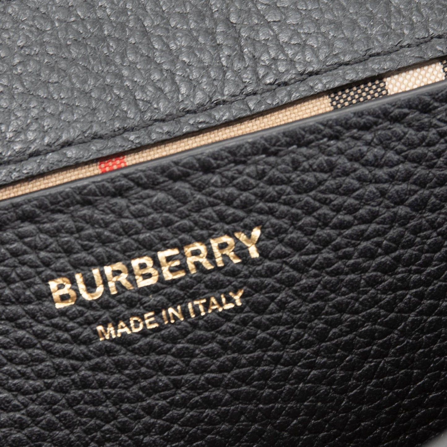 Burberry Black Calfskin Vintage Check Note Crossbody Bag