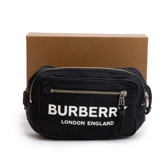 Burberry Black Econyl Logo-Print Bum Bag