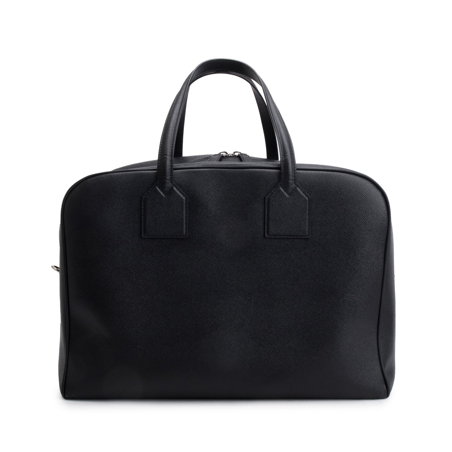 Burberry Black Grained Calfskin Leather  Logo Embossed Weekender Bag
