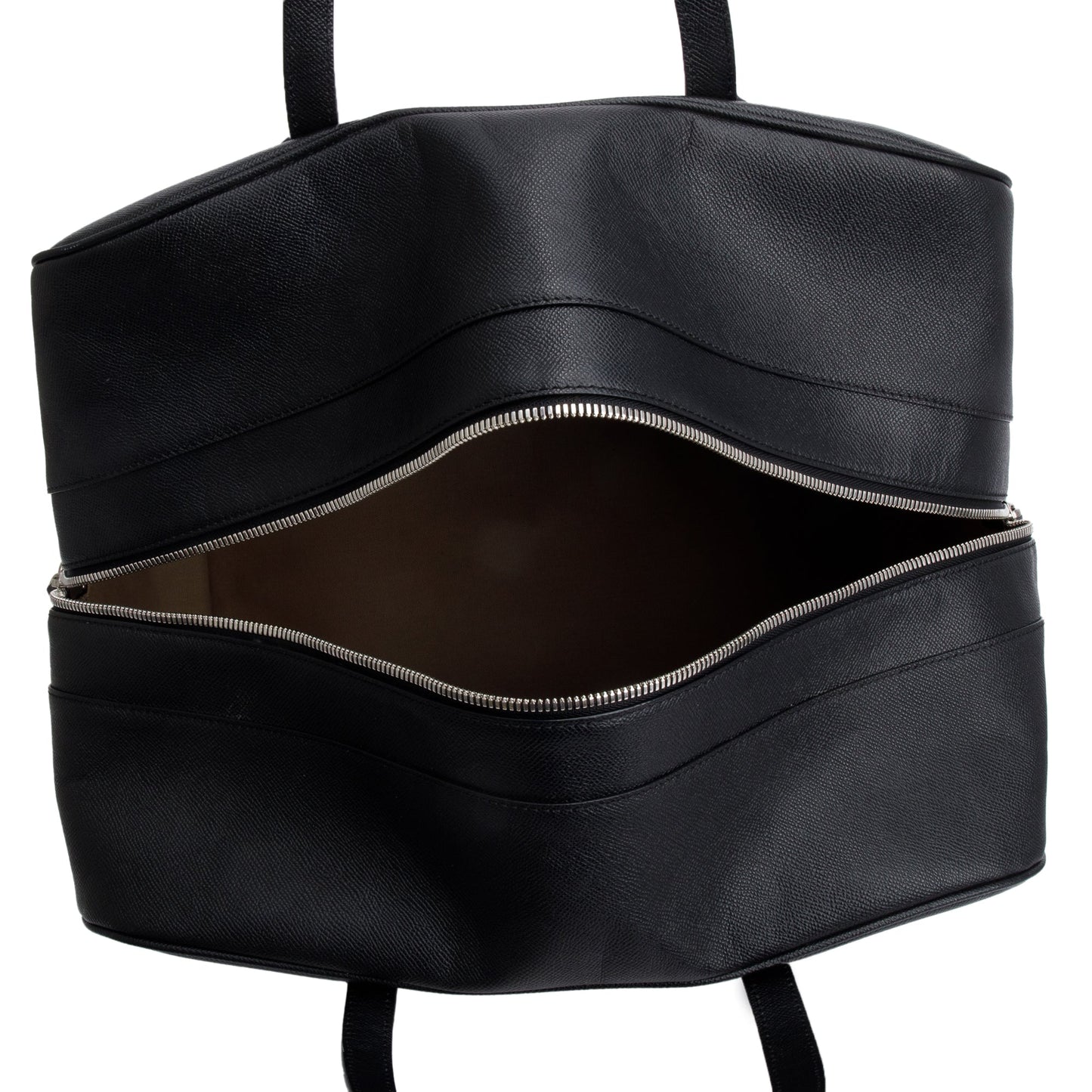 Burberry Black Grained Calfskin Leather  Logo Embossed Weekender Bag