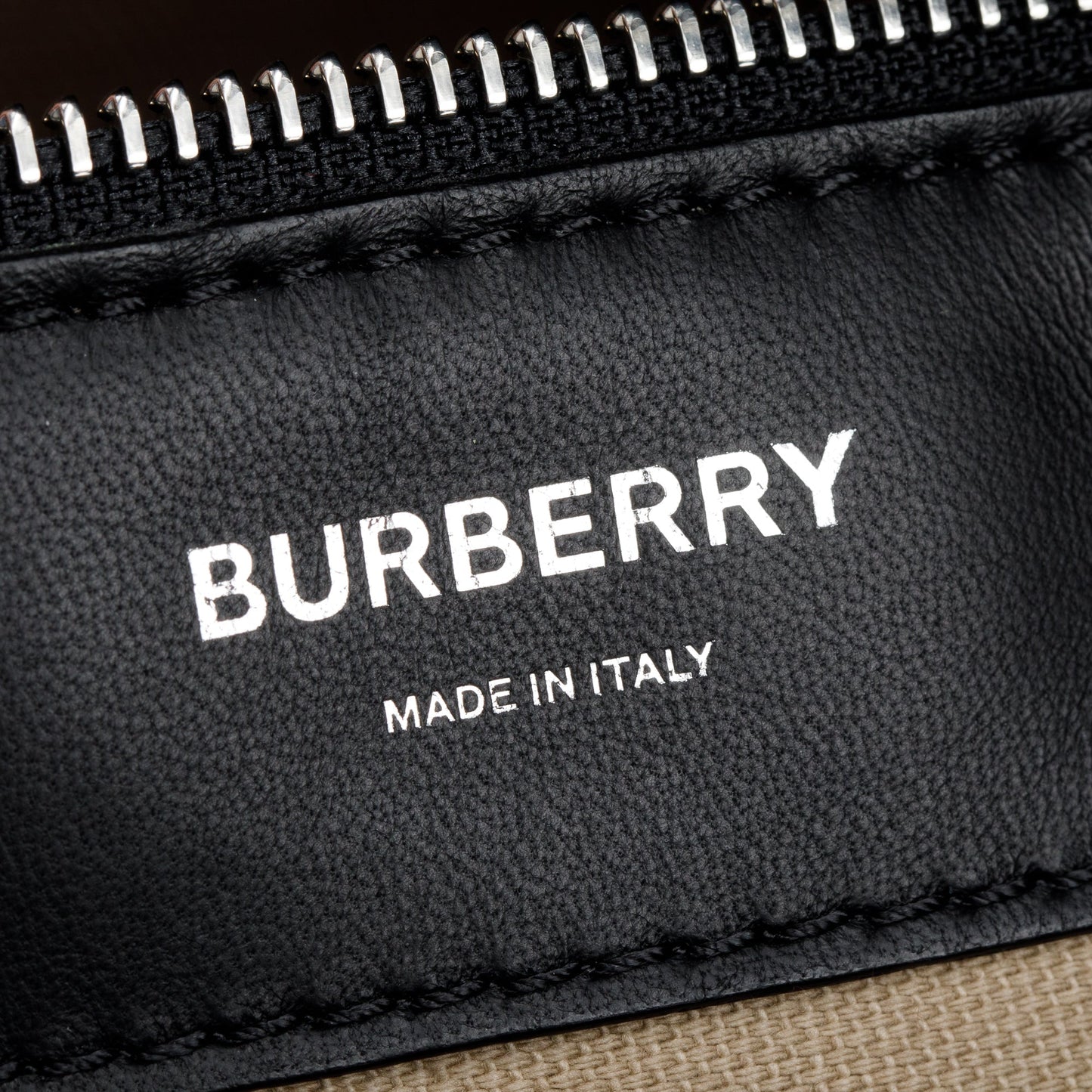 Burberry Black Grained Calfskin Leather  Logo Embossed Weekender Bag
