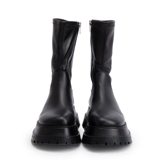 Burberry Black Leather Alf Hurr Ankle Boots, Size 37
