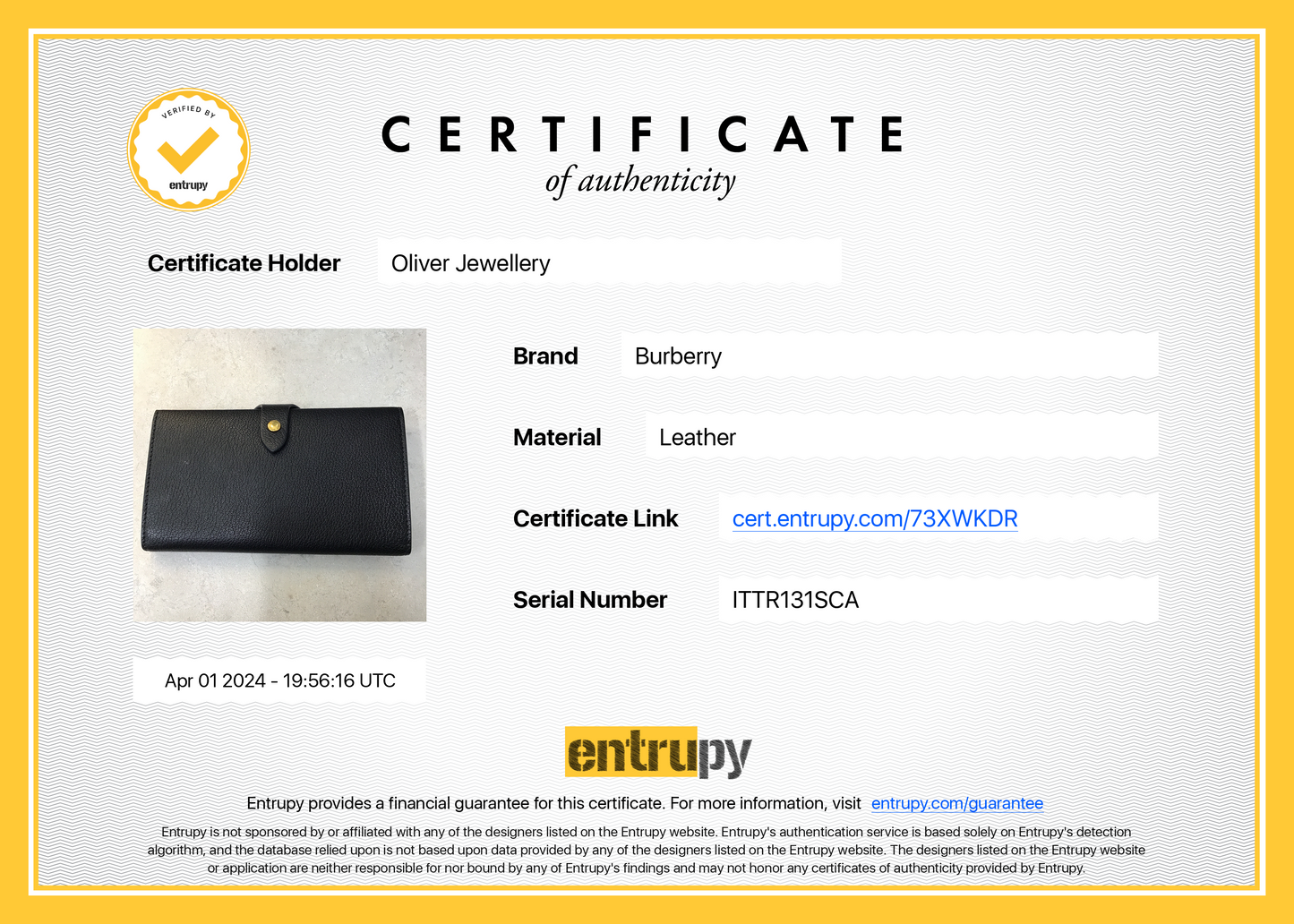 Burberry Black Leather Harlow Long Wallet