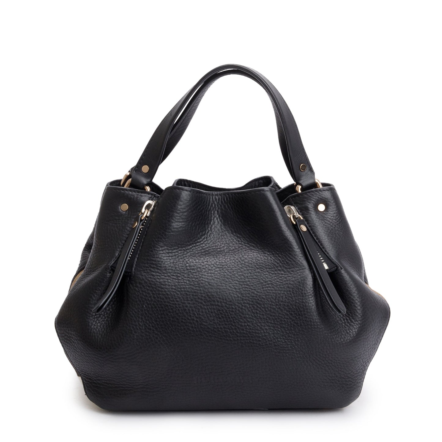 Burberry Black Leather & House Check Small Maidstone Tote
