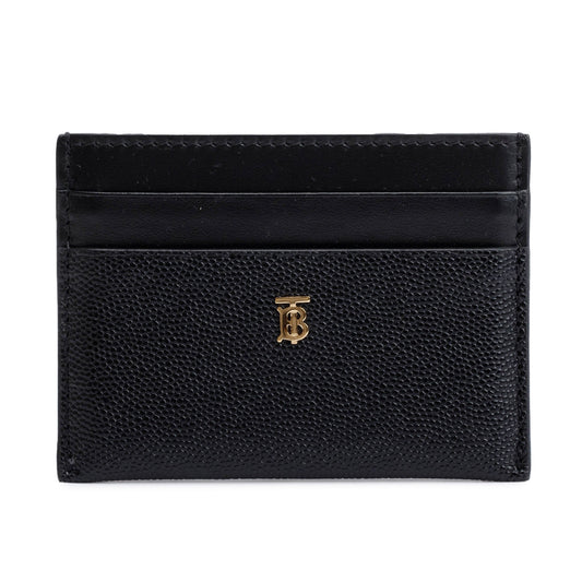 Burberry Black Leather TB Card Holder