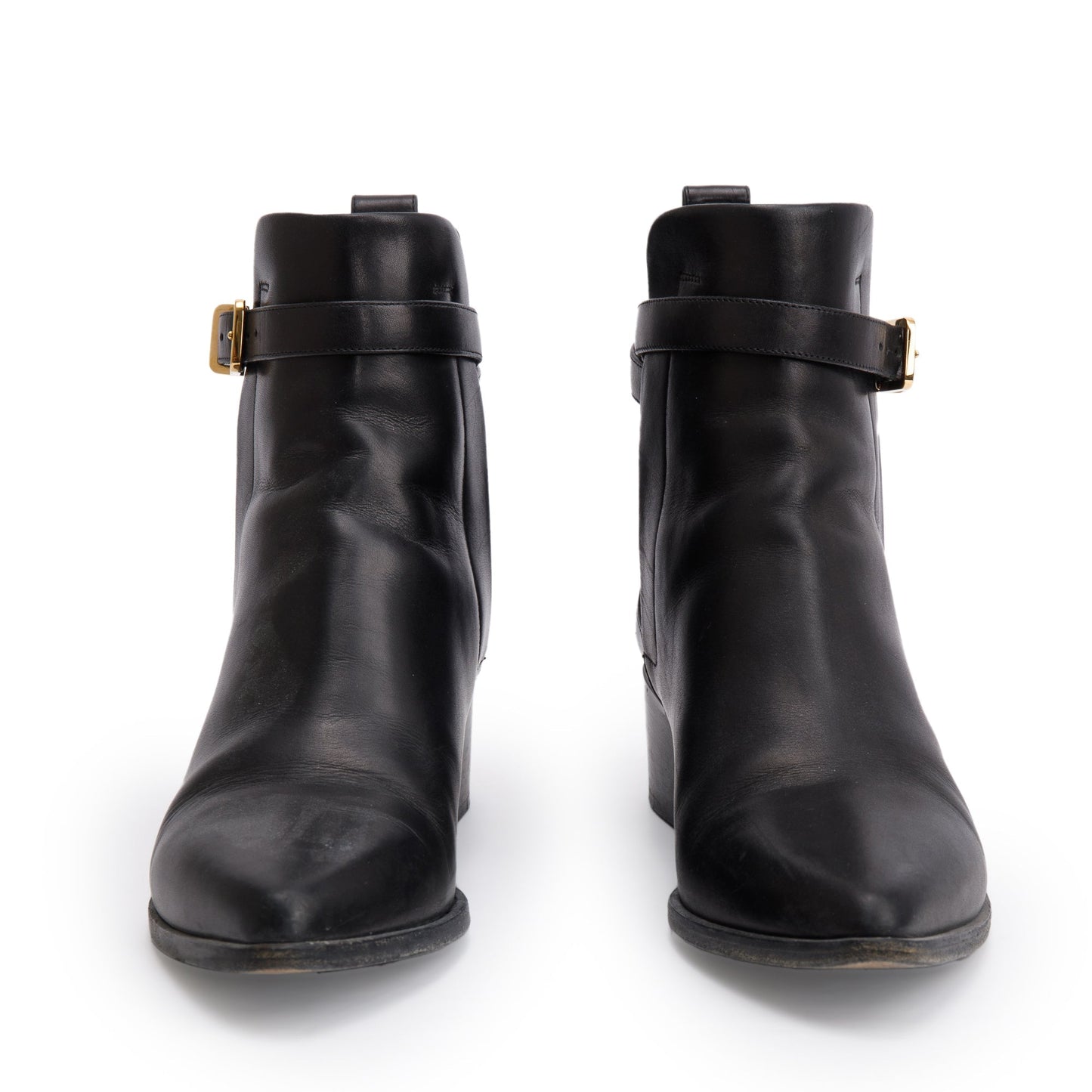 Burberry Black Leather Whittingham Ankle Boots, Size 37.5