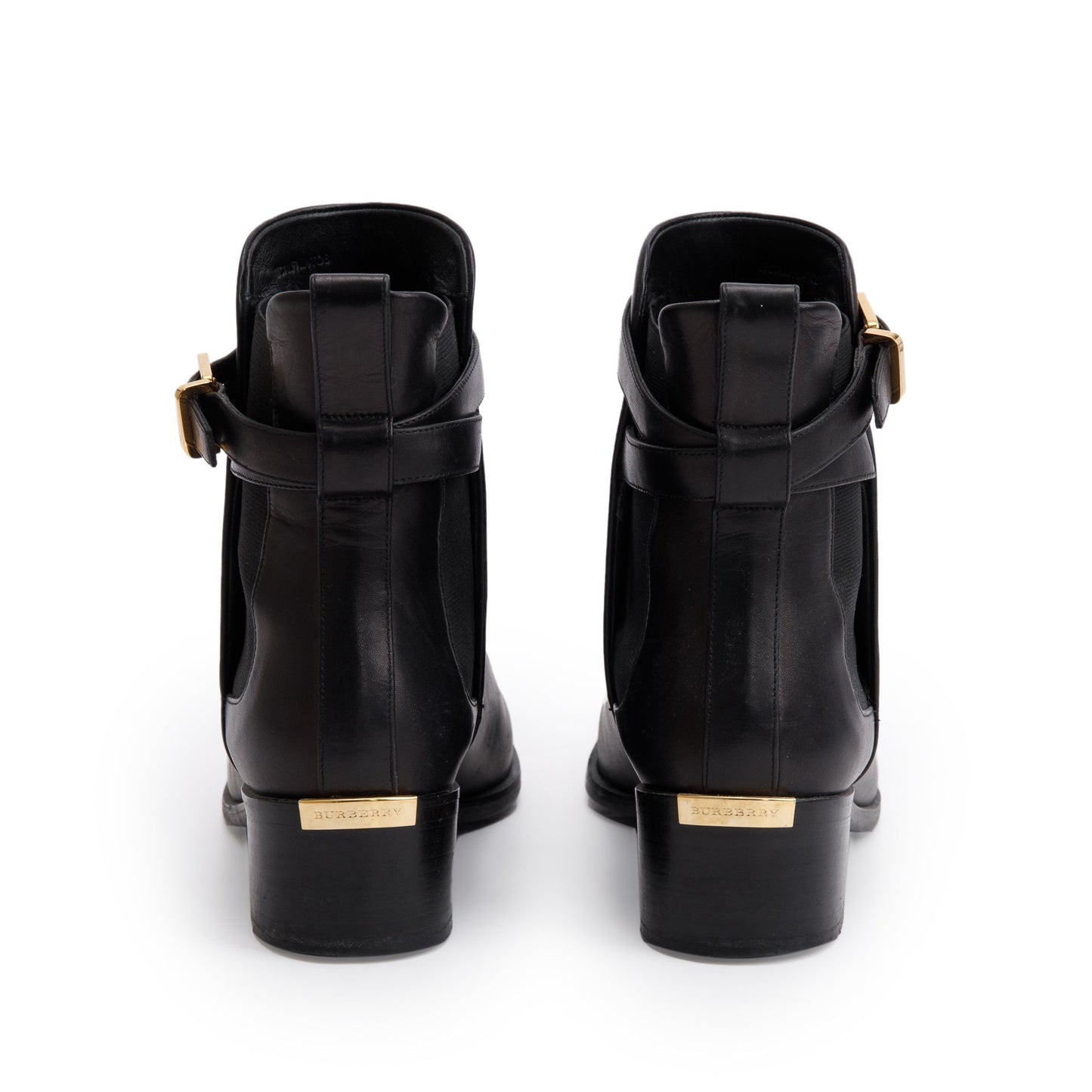 Burberry Black Leather Whittingham Ankle Boots, Size 37.5