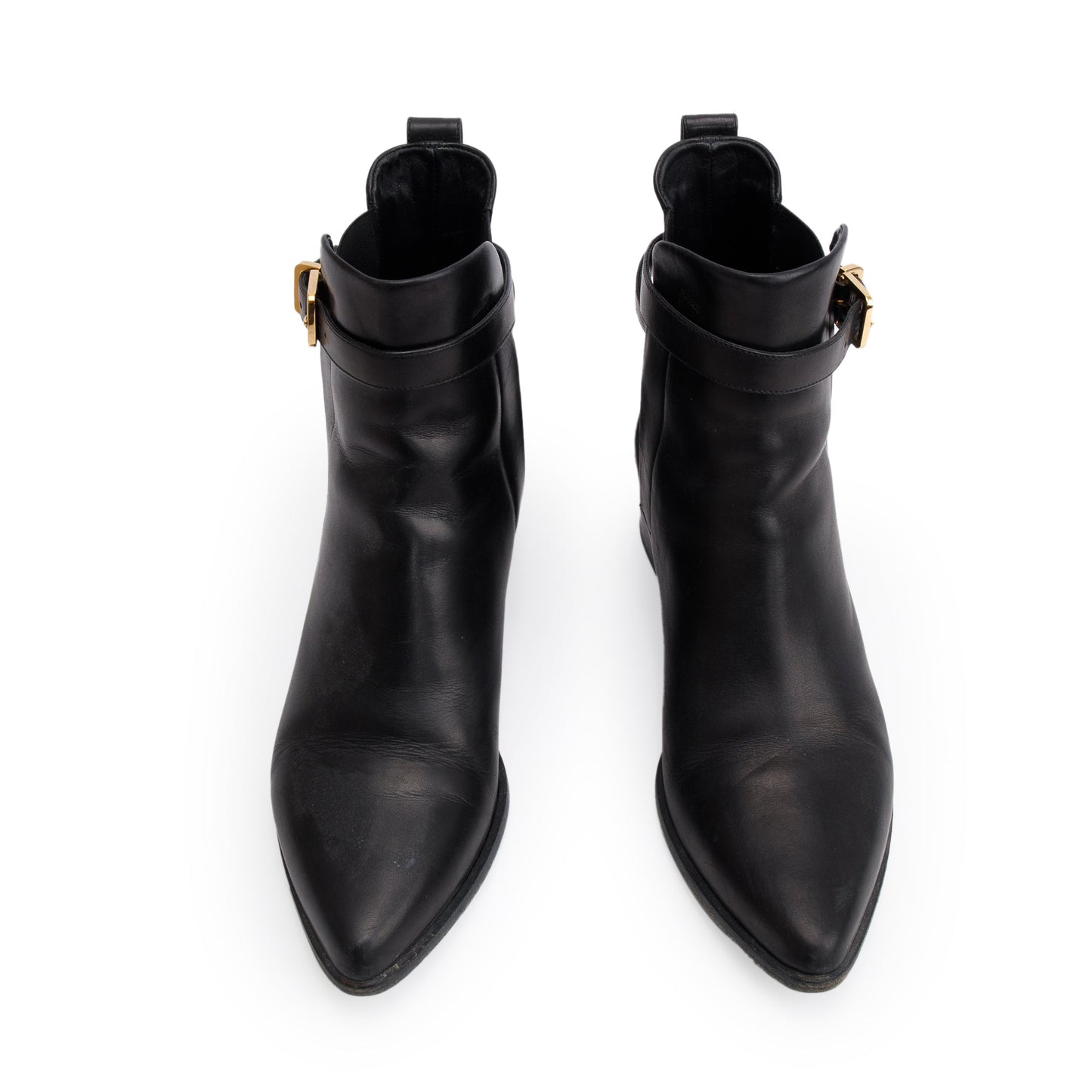 Burberry Black Leather Whittingham Ankle Boots, Size 37.5