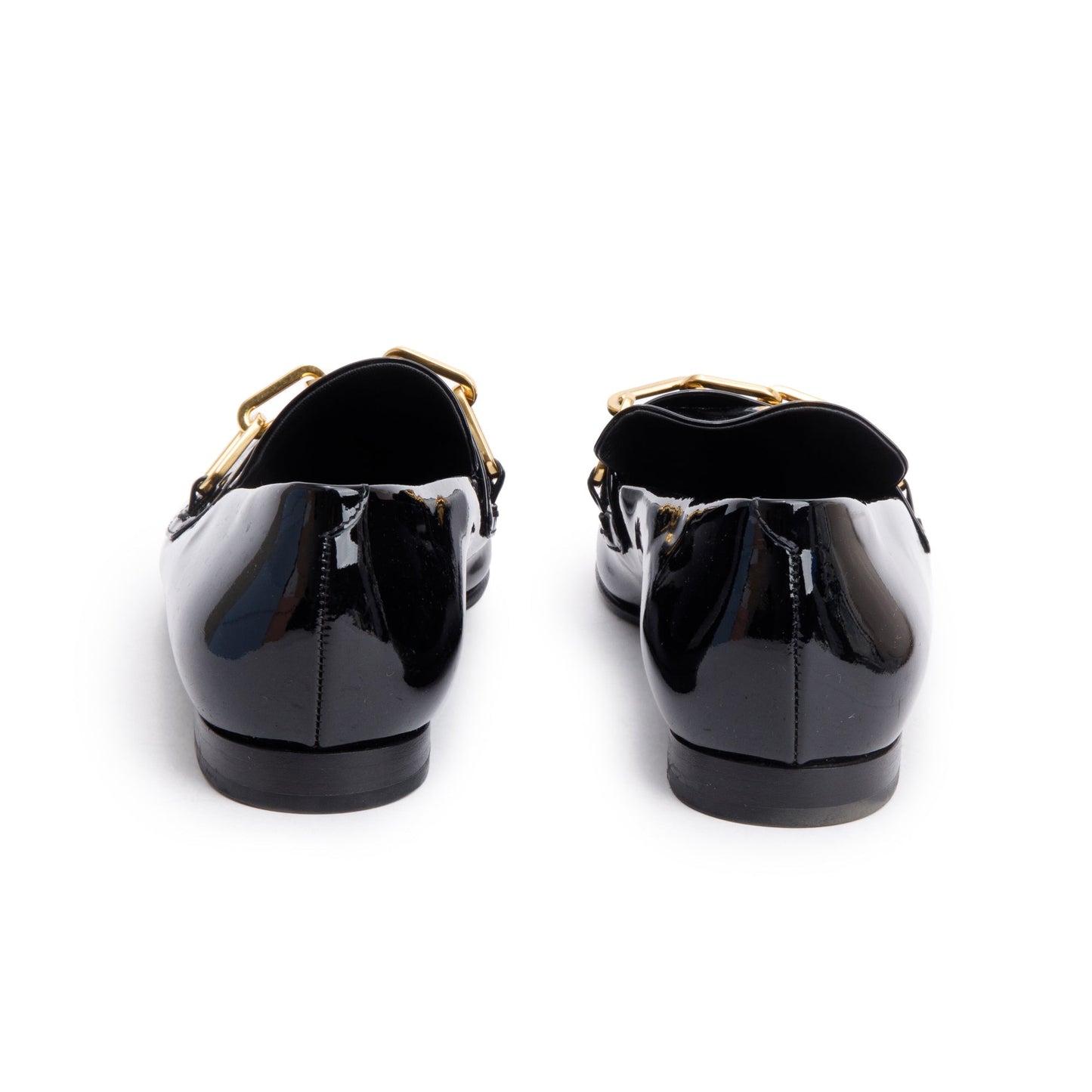 Burberry Black Patent Leather Chillcot Loafers, Size 38.5