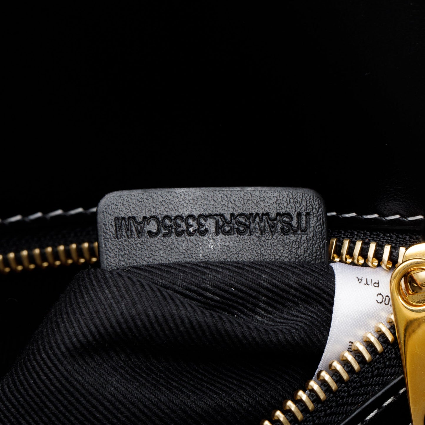 Burberry Black & White Calfskin Leather Small Two Handle Title Tote