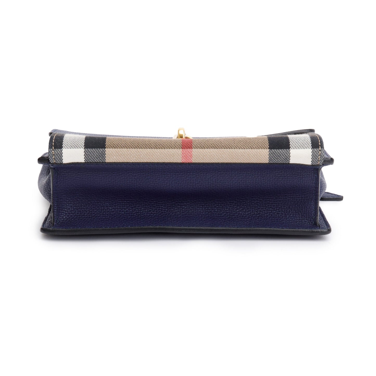 Burberry Blue Calfskin House Check Macken Crossbody Bag