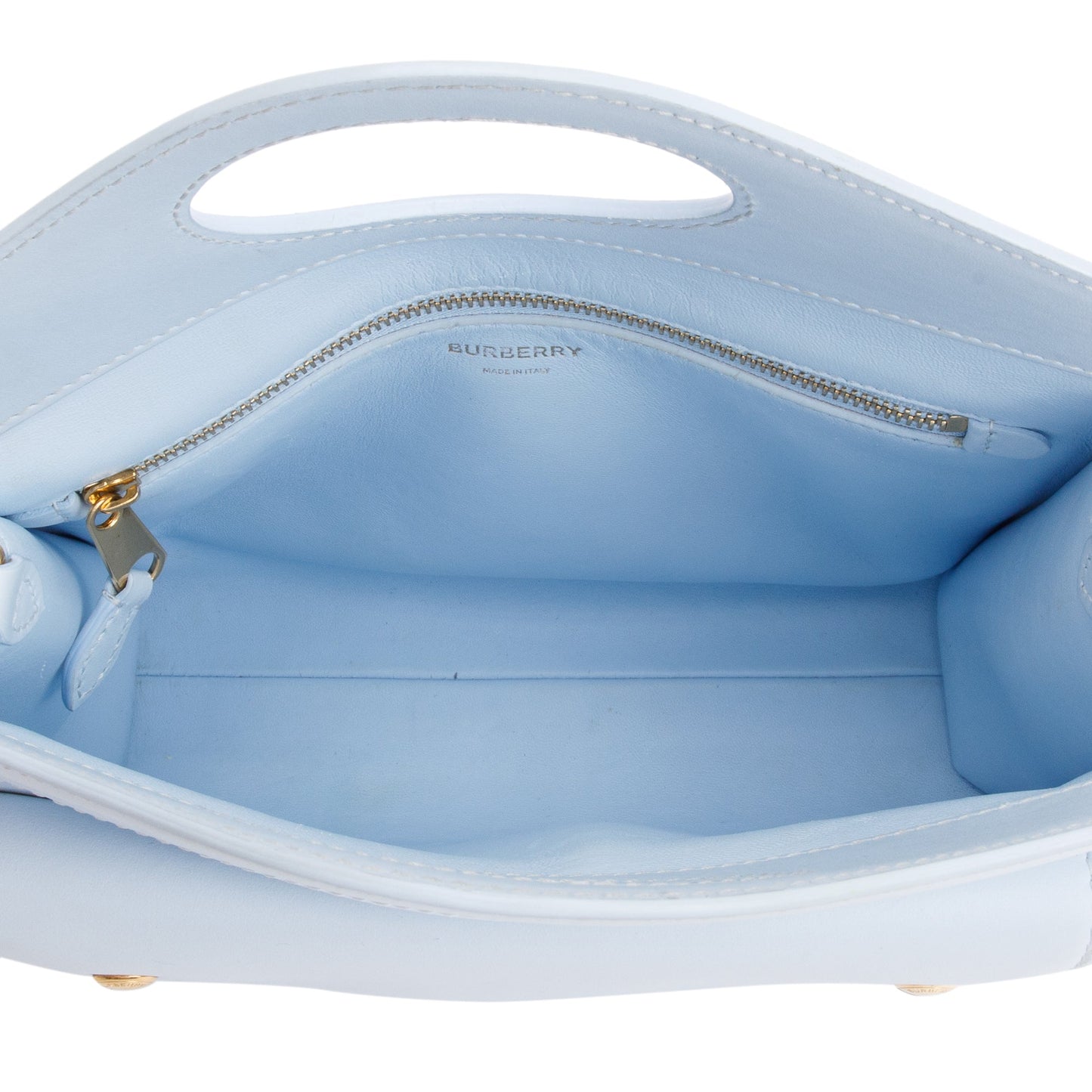 Burberry Blue Calfskin Leather Mini Pocket Bag