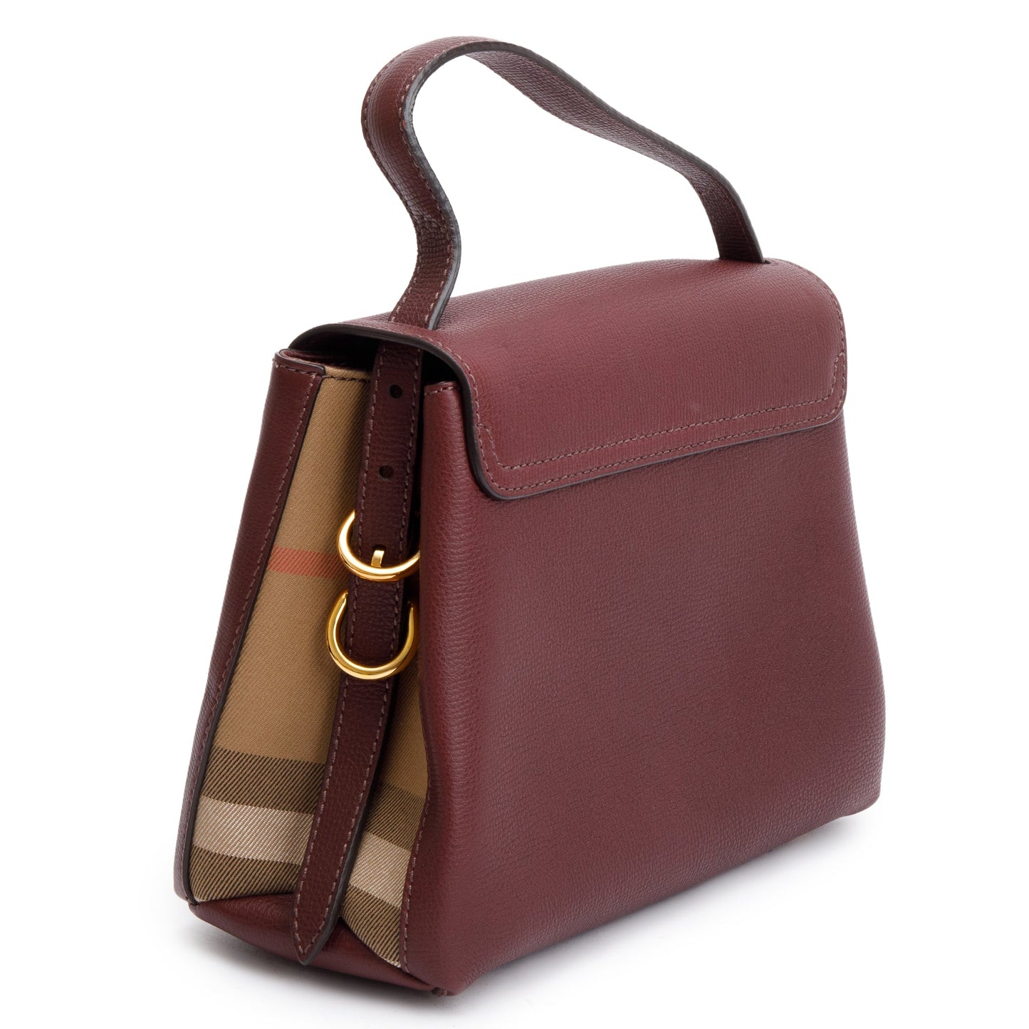 Burberry Burgundy Calfskin Small Camberley Bag