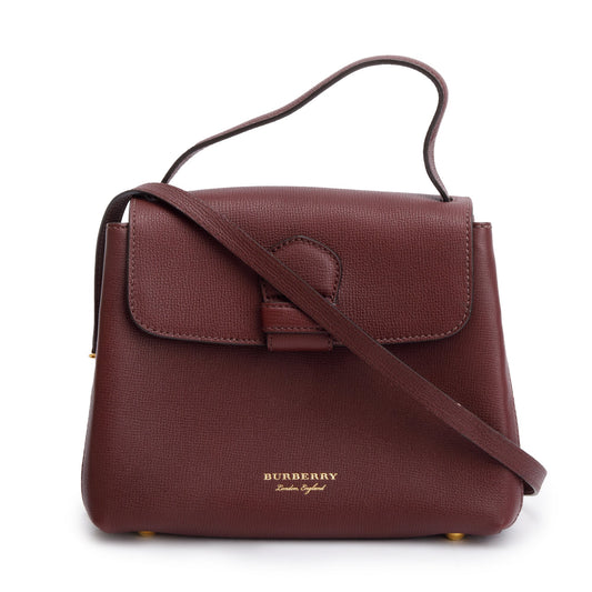 Burberry Burgundy Calfskin Small Camberley Bag