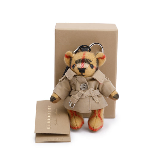 Burberry Cashmere Thomas Bear In Trench Coat Keychain