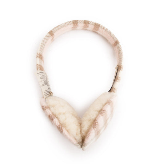 Burberry Creme/Pink Cashmere Nova Check Earmuffs