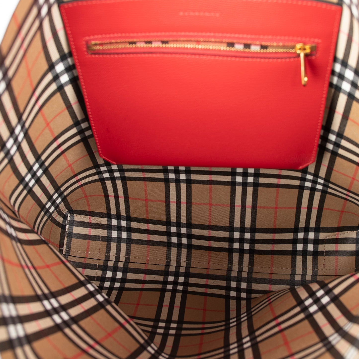 Burberry Embossed Crest Leather Large Tote