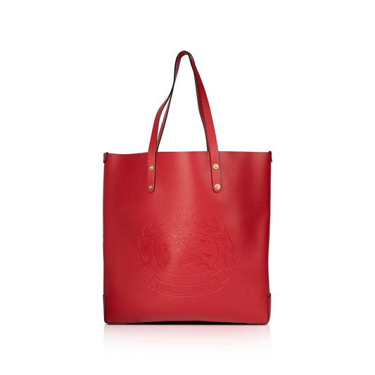 Burberry Embossed Crest Leather Large Tote