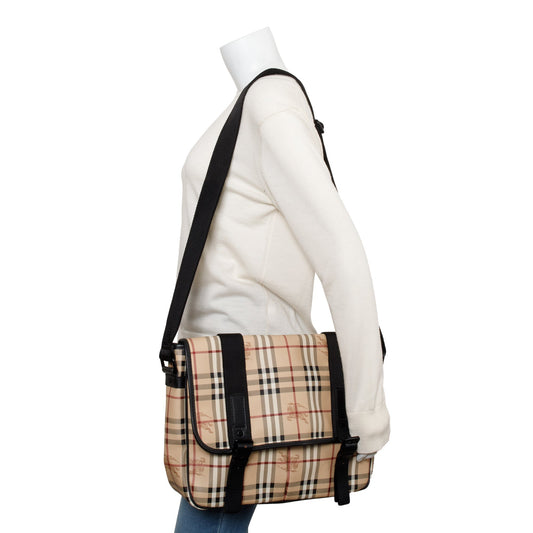 Burberry Haymarket Check Coated Canvas Messenger Bag