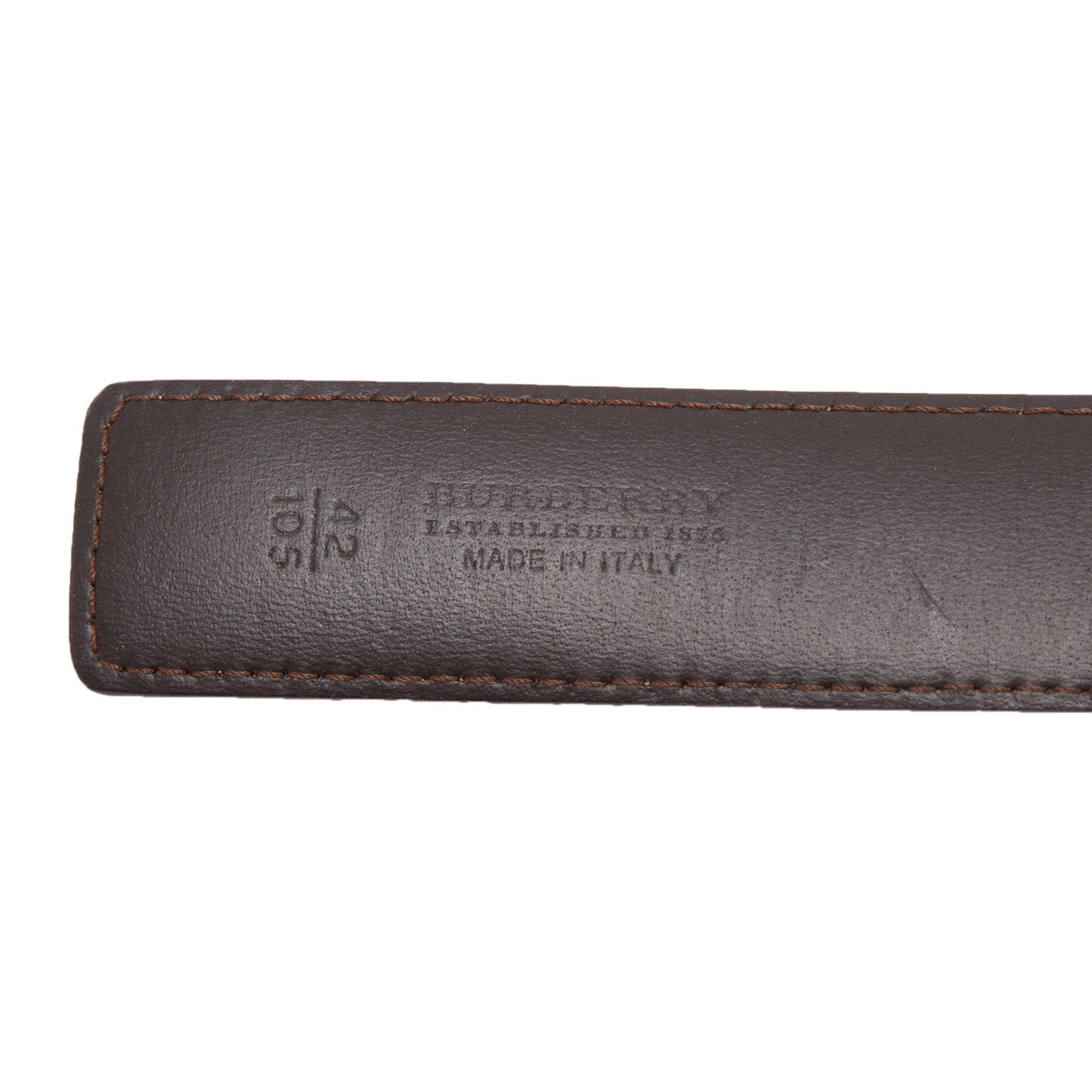 Burberry Haymarket Check and Leather Belt