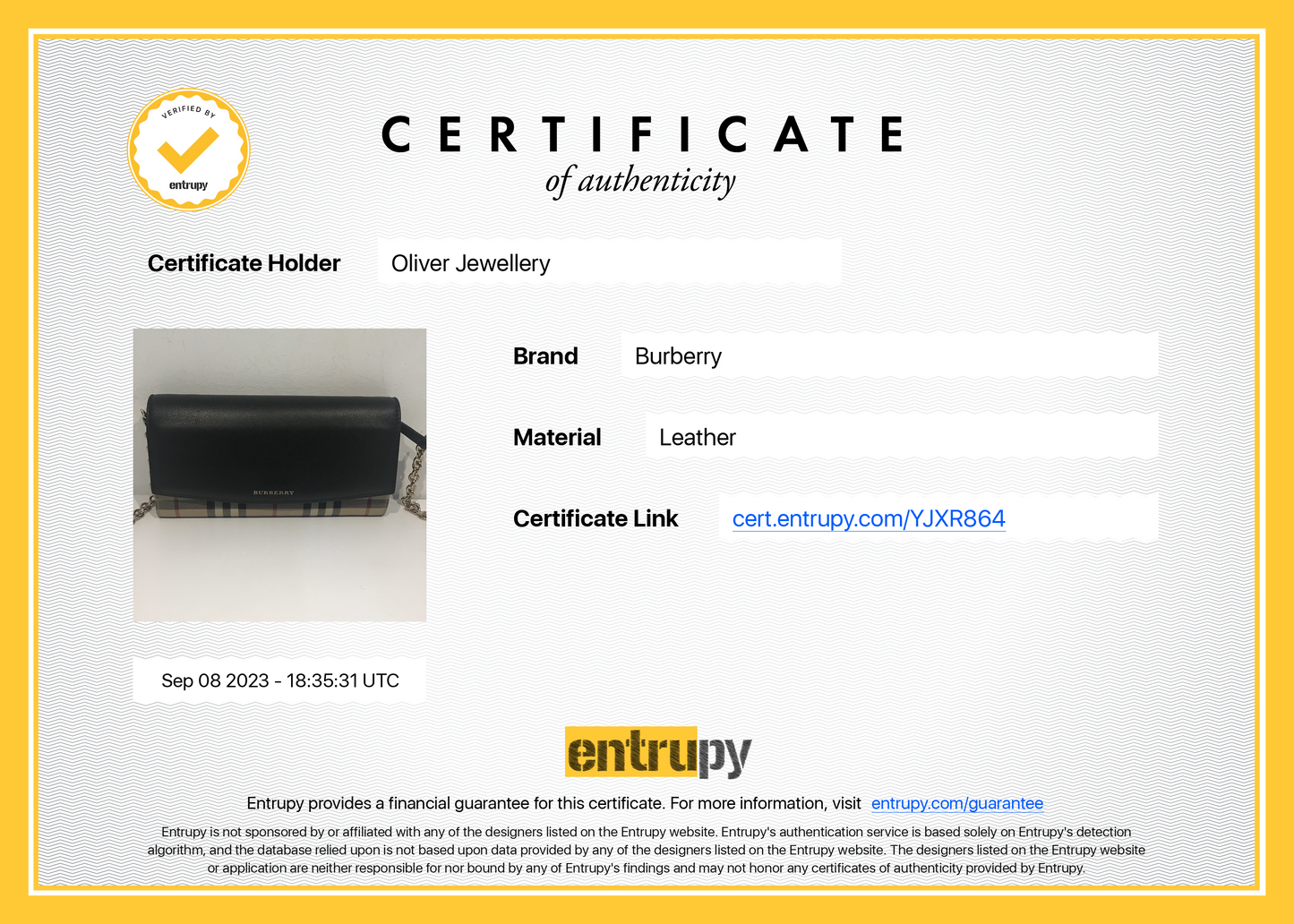 Burberry House Check Black Calfskin Leather Henley Wallet on Chain