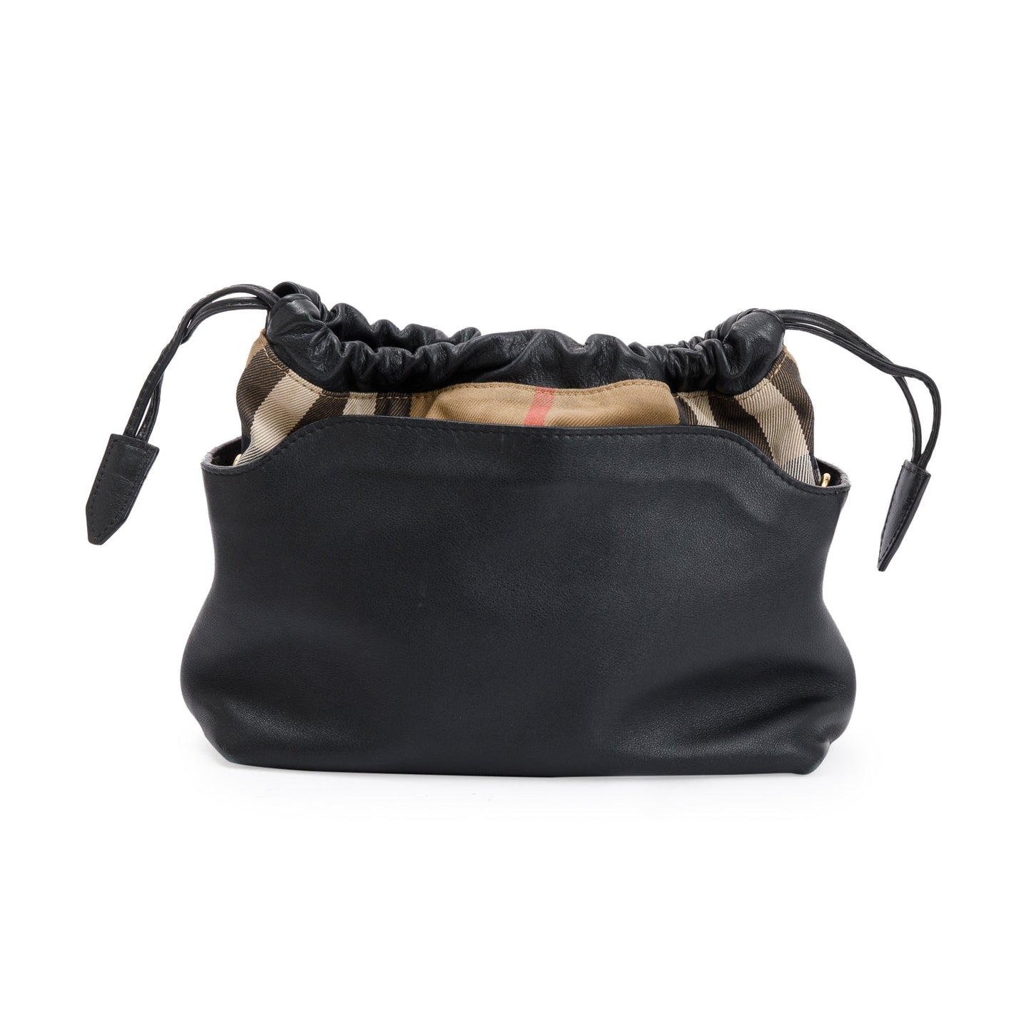 Burberry House Check Black Calfskin Leather Little Crush Crossbody