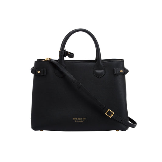 Burberry Leather & House Check Medium Banner Tote