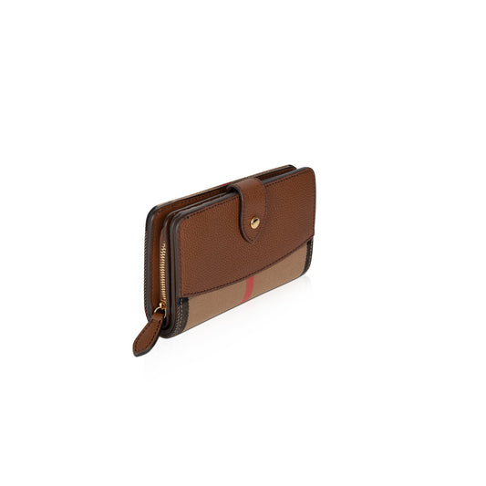 Burberry Leather Trim House Check Hampstead Tab Wallet